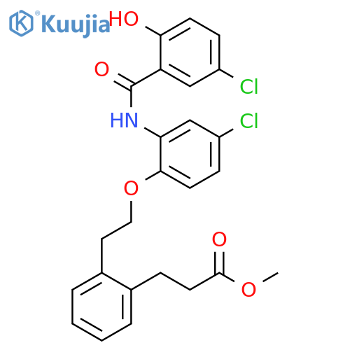 Benzenepropanoic acid,2-[2-[4-chloro-2-[(5-chloro-2-hydroxybenzoyl)amino]phenoxy]ethyl]-,methyl ester structure