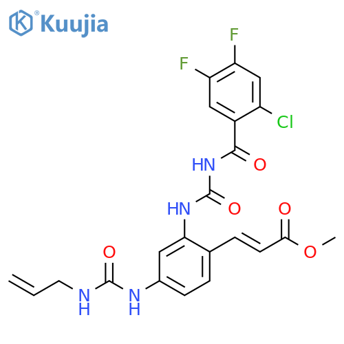 2-PROPENOIC ACID, 3-[2-[[[(2-CHLORO-4,5-DIFLUOROBENZOYL)AMINO]CARBONYL]AMINO]-4-[[(2-PROPENYLAMINO)CARBONYL]AMINO]PHENYL]-, METHYL ESTER structure