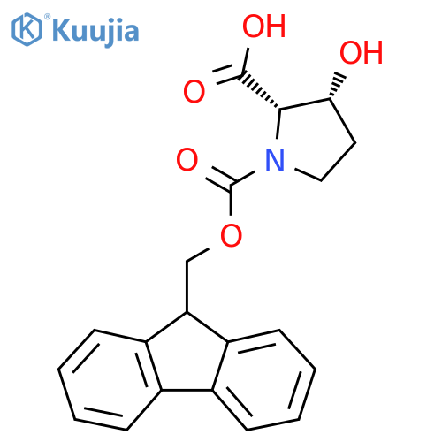(2S,3R)-1-(((9H-Fluoren-9-YL)methoxy)carbonyl)-3-hydroxypyrrolidine-2-carboxylic acid structure
