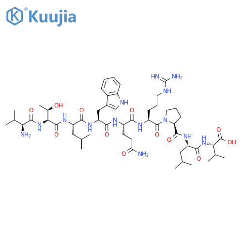 L-Valine,L-valyl-L-threonyl-L-leucyl-L-tryptophyl-L-glutaminyl-L-arginyl-L-prolyl-L-leucyl- structure