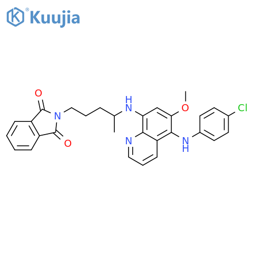 1H-Isoindole-1,3(2H)-dione,2-[4-[[5-[(4-chlorophenyl)amino]-6-methoxy-8-quinolinyl]amino]pentyl]- structure