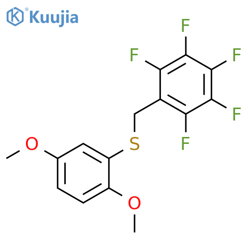 Benzene, [[(2,5-dimethoxyphenyl)thio]methyl]pentafluoro- structure