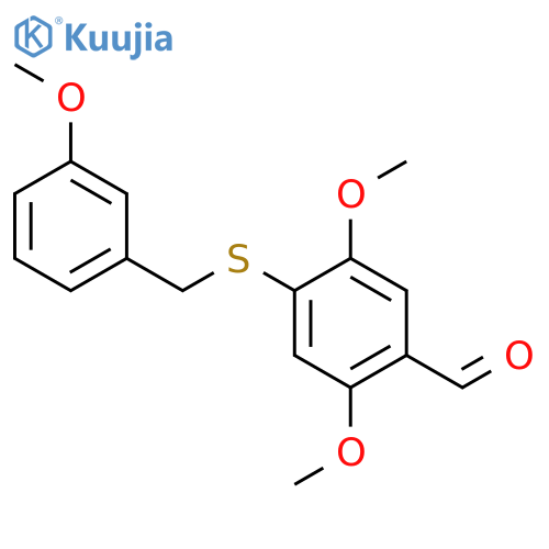 Benzaldehyde, 2,5-dimethoxy-4-[[(3-methoxyphenyl)methyl]thio]- structure