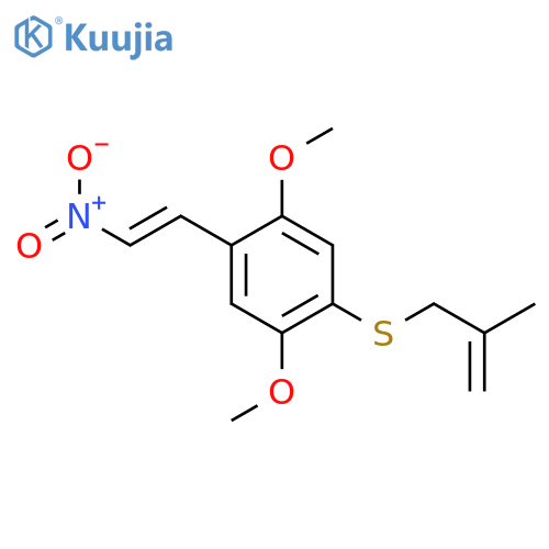 Benzene, 1,4-dimethoxy-2-[(2-methyl-2-propenyl)thio]-5-(2-nitroethenyl)- structure