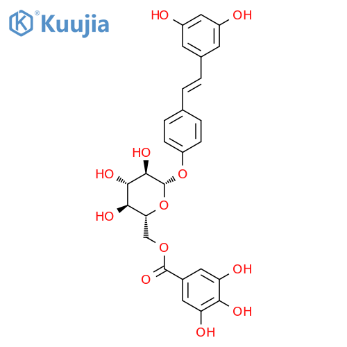 Resveratrol-4'-O-(6”-galloyl)glucoside structure