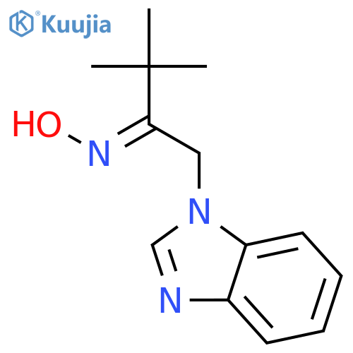 2-Butanone, 1-(1H-benzimidazol-1-yl)-3,3-dimethyl-, oxime structure