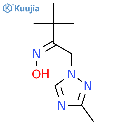 2-Butanone, 3,3-dimethyl-1-(3-methyl-1H-1,2,4-triazol-1-yl)-, oxime structure