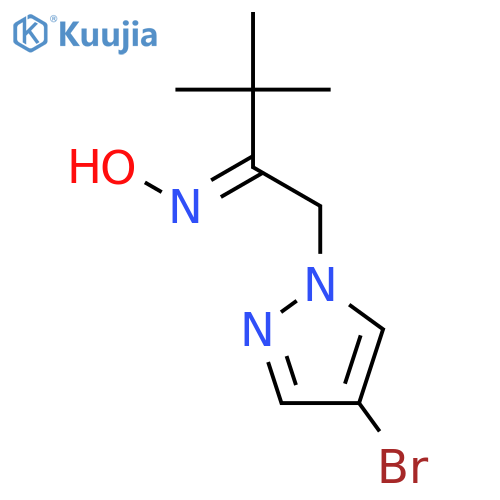 2-Butanone, 1-(4-bromo-1H-pyrazol-1-yl)-3,3-dimethyl-, oxime structure