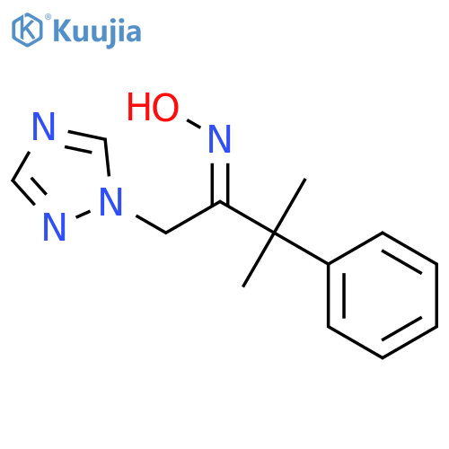 2-Butanone, 3-methyl-3-phenyl-1-(1H-1,2,4-triazol-1-yl)-, oxime structure