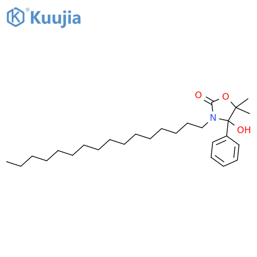 3-Hexadecyl-4-hydroxy-5,5-dimethyl-4-phenyl-1,3-oxazolidin-2-one structure
