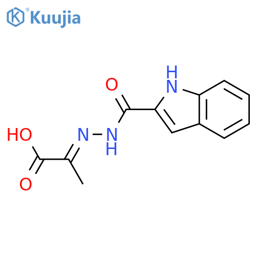 1H-Indole-2-carboxylic acid, (1-carboxyethylidene)hydrazide structure