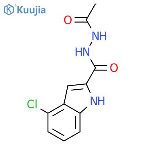 1H-Indole-2-carboxylic acid, 4-chloro-, 2-acetylhydrazide structure