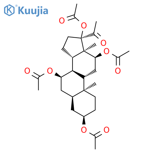 Pregnan-20-one, 3,7,12,17-tetrakis(acetyloxy)-, (3a,5b,7a,12a)- structure