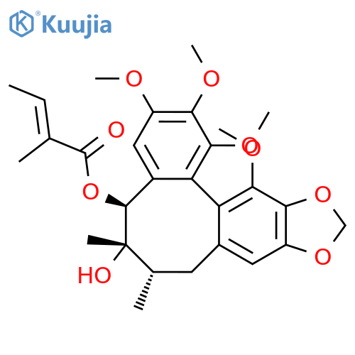 2-Butenoic acid,2-methyl-,(5S,6S,7S)-5,6,7,8-tetrahydro-6-hydroxy-1,2,3,13-tetramethoxy-6,7-dimethylbenzo[3,4]cycloocta[1,2-f][1,3]benzodioxol-5-ylester, (2E)- structure