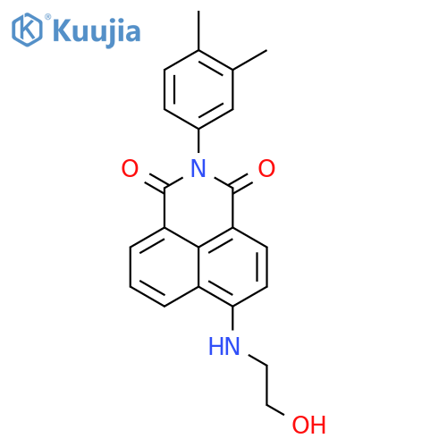2-(3,4-dimethylphenyl)-6-[(2-hydroxyethyl)amino]-1H-benzo[de]isoquinoline-1,3(2H)-dione structure