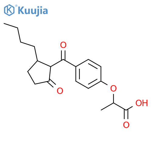 Propanoic acid, 2-[4-[(2-butyl-5-oxocyclopentyl)carbonyl]phenoxy]- structure