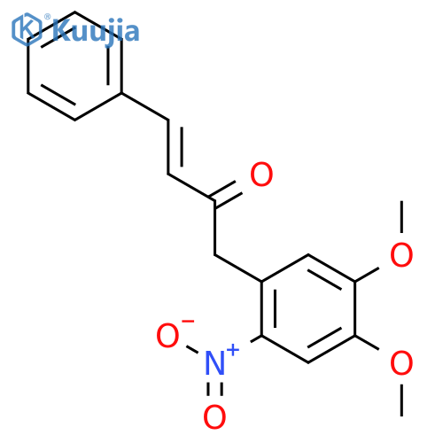 3-Buten-2-one, 1-(4,5-dimethoxy-2-nitrophenyl)-4-phenyl- structure