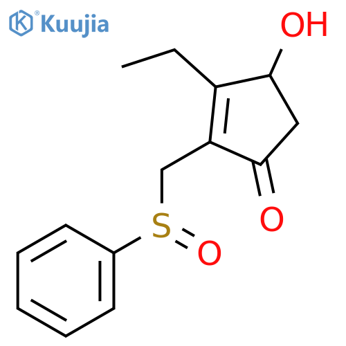 2-Cyclopenten-1-one, 3-ethyl-4-hydroxy-2-[(phenylsulfinyl)methyl]- structure