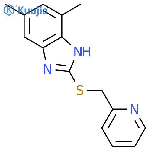 1H-BENZIMIDAZOLE, 4,6-DIMETHYL-2-[(2-PYRIDINYLMETHYL)THIO]- structure