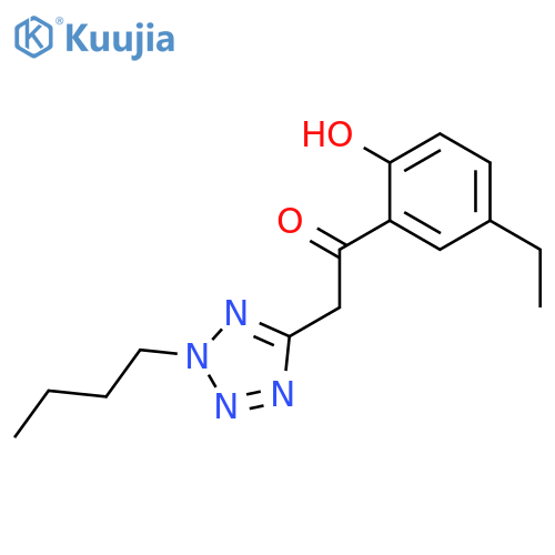 ETHANONE, 2-(2-BUTYL-2H-TETRAZOL-5-YL)-1-(5-ETHYL-2-HYDROXYPHENYL)- structure