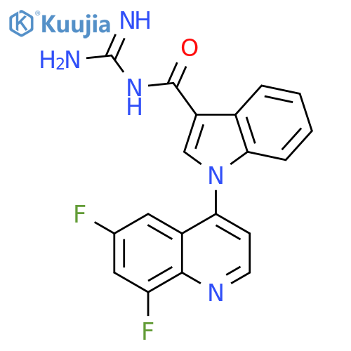 1H-Indole-3-carboxamide,N-(aminoiminomethyl)-1-(6,8-difluoro-4-quinolinyl)- structure