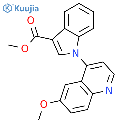 1H-Indole-3-carboxylic acid, 1-(6-methoxy-4-quinolinyl)-, methyl ester structure