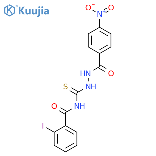 Benzoic acid, 4-nitro-, 2-[[(2-iodobenzoyl)amino]thioxomethyl]hydrazide structure
