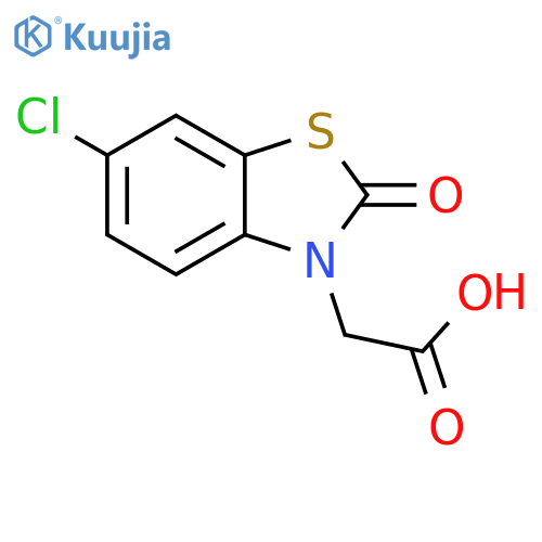 2-(6-chloro-2-oxo-2,3-dihydro-1,3-benzothiazol-3-yl)acetic acid structure