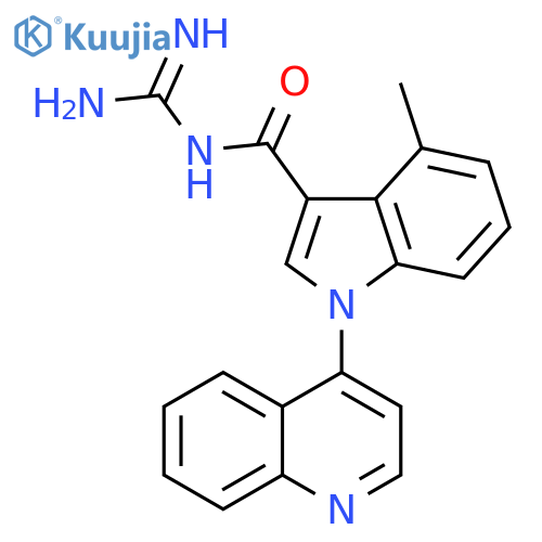 1H-Indole-3-carboxamide,N-(aminoiminomethyl)-4-methyl-1-(4-quinolinyl)- structure