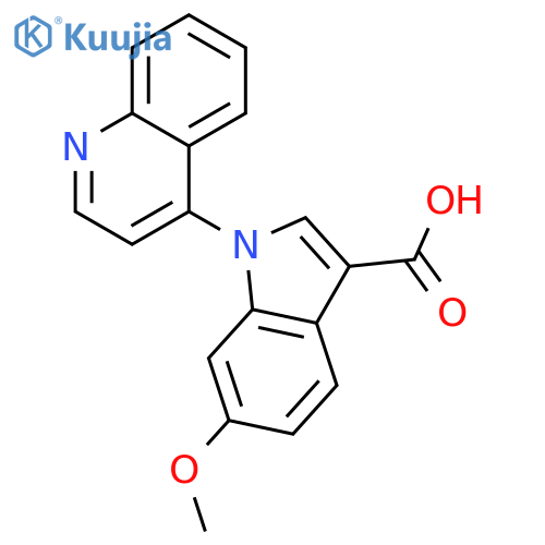1H-Indole-3-carboxylic acid, 6-methoxy-1-(4-quinolinyl)- structure