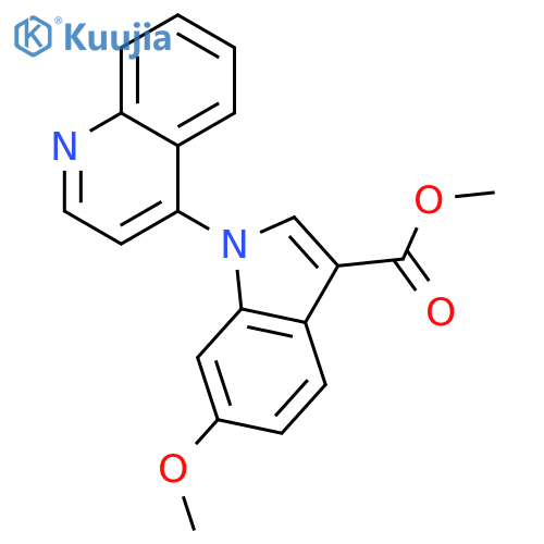 1H-Indole-3-carboxylic acid, 6-methoxy-1-(4-quinolinyl)-, methyl ester structure
