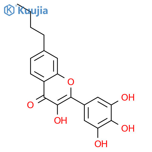 4H-1-Benzopyran-4-one, 7-butyl-3-hydroxy-2-(3,4,5-trihydroxyphenyl)- structure