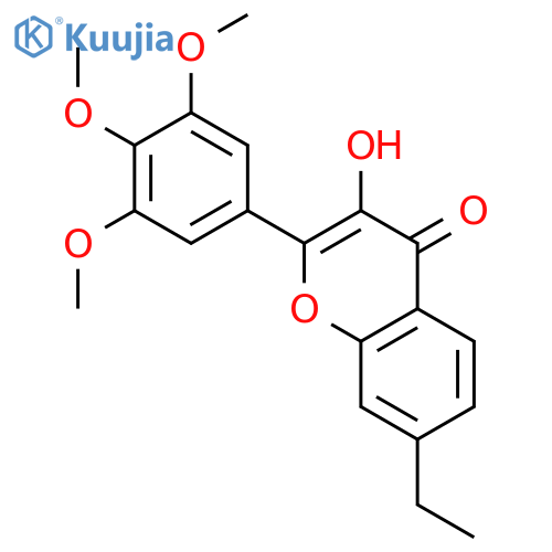 4H-1-Benzopyran-4-one, 7-ethyl-3-hydroxy-2-(3,4,5-trimethoxyphenyl)- structure