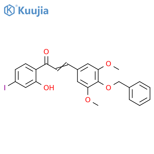 2-Propen-1-one,3-[3,5-dimethoxy-4-(phenylmethoxy)phenyl]-1-(2-hydroxy-4-iodophenyl)- structure
