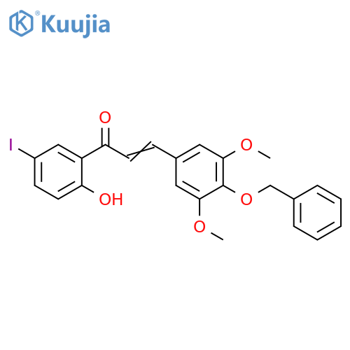 2-Propen-1-one,3-[3,5-dimethoxy-4-(phenylmethoxy)phenyl]-1-(2-hydroxy-5-iodophenyl)- structure