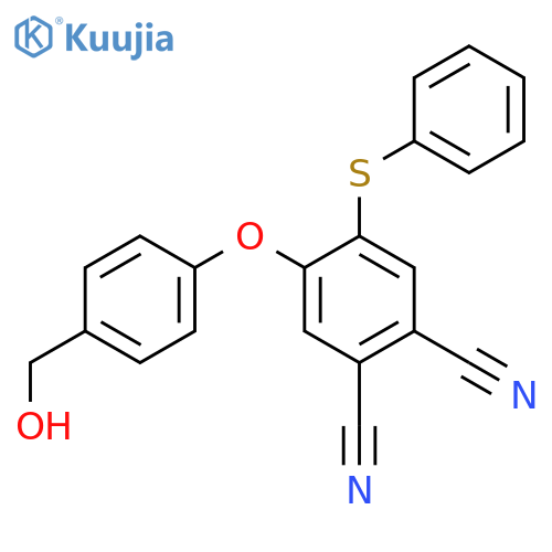 1,2-Benzenedicarbonitrile, 4-[4-(hydroxymethyl)phenoxy]-5-(phenylthio)- structure