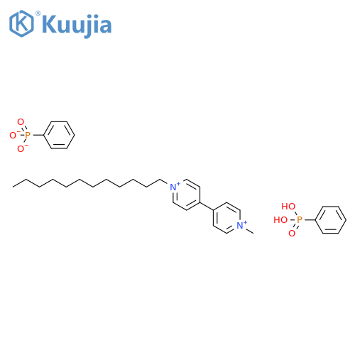 4,4'-Bipyridinium, 1-dodecyl-1'-methyl-, phenylphosphonate (1:2) structure