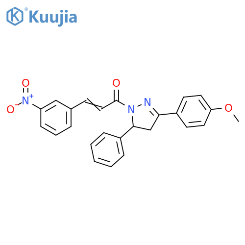 1H-Pyrazole,4,5-dihydro-3-(4-methoxyphenyl)-1-[3-(3-nitrophenyl)-1-oxo-2-propenyl]-5-phenyl- structure