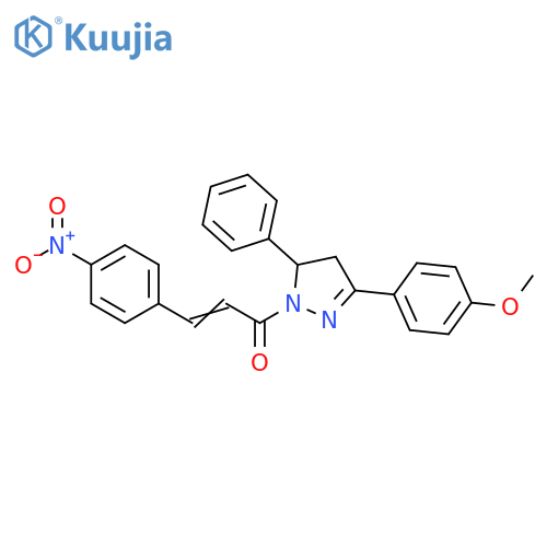 1H-Pyrazole,4,5-dihydro-3-(4-methoxyphenyl)-1-[3-(4-nitrophenyl)-1-oxo-2-propenyl]-5-phenyl- structure