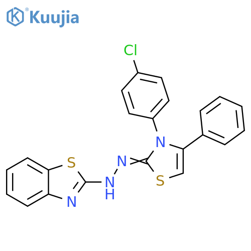 2(3H)-Thiazolone, 3-(4-chlorophenyl)-4-phenyl-, 2-(2-benzothiazolyl)hydrazone structure