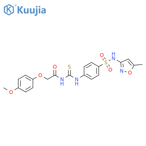 1-2-(4-methoxyphenoxy)acetyl-3-{4-(5-methyl-1,2-oxazol-3-yl)sulfamoylphenyl}thiourea structure