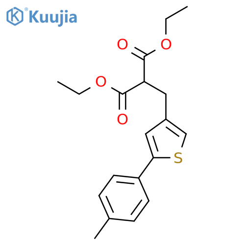 Propanedioic acid, [[5-(4-methylphenyl)-3-thienyl]methyl]-, diethyl ester structure