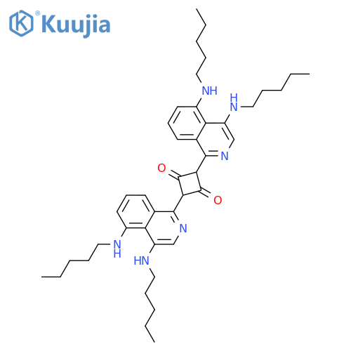 1,3-Cyclobutanedione, 2,4-bis[4,5-bis(pentylamino)-1-isoquinolinyl]- structure