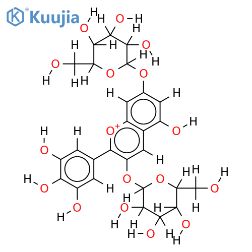 3,7-Di-O-beta-glucopyranoside-Delphinidin structure