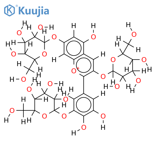 Delphinidin-3.7.3'-triglucosid structure