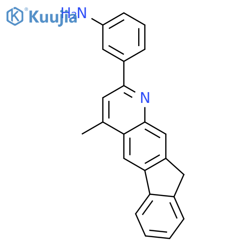 Benzenamine, 3-(4-methyl-10H-indeno[1,2-g]quinolin-2-yl)- structure