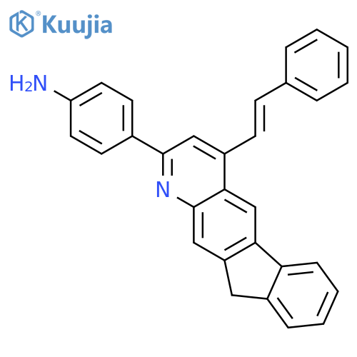 BENZENAMINE, 4-[4-(2-PHENYLETHENYL)-10H-INDENO[1,2-G]QUINOLIN-2-YL]- structure