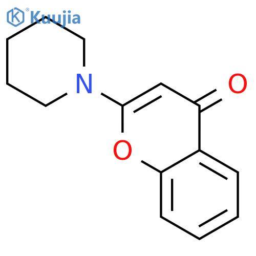 4H-1-Benzopyran-4-one, 2-(1-piperidinyl)- structure