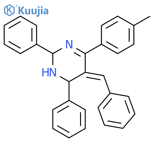 Pyrimidine,1,2,5,6-tetrahydro-4-(4-methylphenyl)-2,6-diphenyl-5-(phenylmethylene)- structure