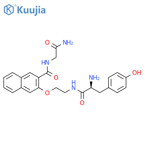 2-Naphthalenecarboxamide,3-[2-[[(2S)-2-amino-3-(4-hydroxyphenyl)-1-oxopropyl]amino]ethoxy]-N-(2-amino-2-oxoethyl)- structure